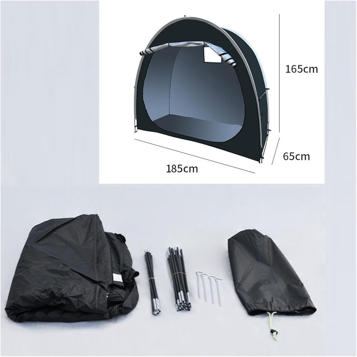 GENERIC Abri De Rangement Pour Vélos, Housse Imperméable Pour Vélos - Garage De Rangement Extérieur Portable Pour Motos, Outils De Jardin Et Tondeuses à Gazon - Dimensions : 200 X 80 X 165 Cm