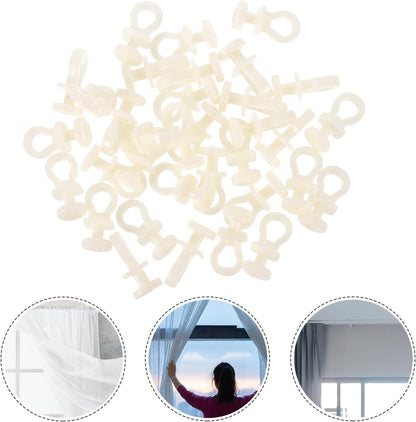  Angoily Lot De 100 Set De Poulies De Rideau En Plastique Beige Silencieuses Rouleaux Pour Rail De Rideau Accessoires De Quincaillerie Pour Fenêtres Adaptés à Usage Domestique Et
