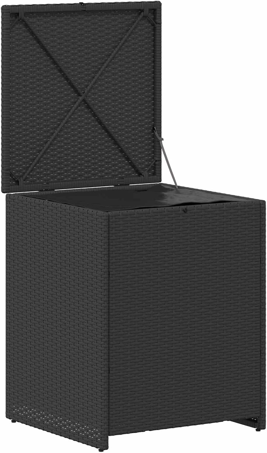  Coffre à Coussins En Acier 55 X 55 X 69 Cm Résistant Aux Intempéries Avec Pieds Réglables, Boîte De Rangement D'extérieur Pour Jardin, Terrasse, Balcon, Imperméable, Boîte De Rangement Stable
