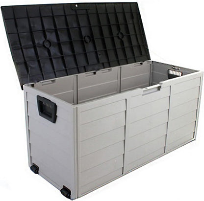  Grande Boîte De Terrasse De 65 Gallons,organisateur De Rangement Extérieur Avec Ouverture De Verrouillage, Boîte De Rangement Extérieure étanche Avec Poulies Inférieures, Pour Meubles De Patio ( Color