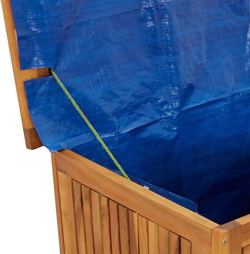  Coffre De Jardin En Bois D'acacia Massif - 113 X 50 X 58 Cm - Avec Roulettes - Résistant Aux Intempéries - Coffre De Rangement Pour Balcon, Terrasse, Extérieur