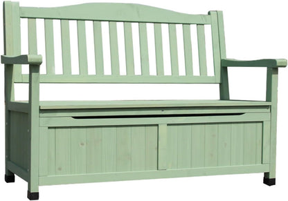  Banc De Rangement Extérieur En Bois D'Épicéa, Coffre De Jardin 2 Places Avec Dossier, Structure Renforcée, Pour Patio, Balcon, Terrasse, Résistant Aux Intempéries(Brown)