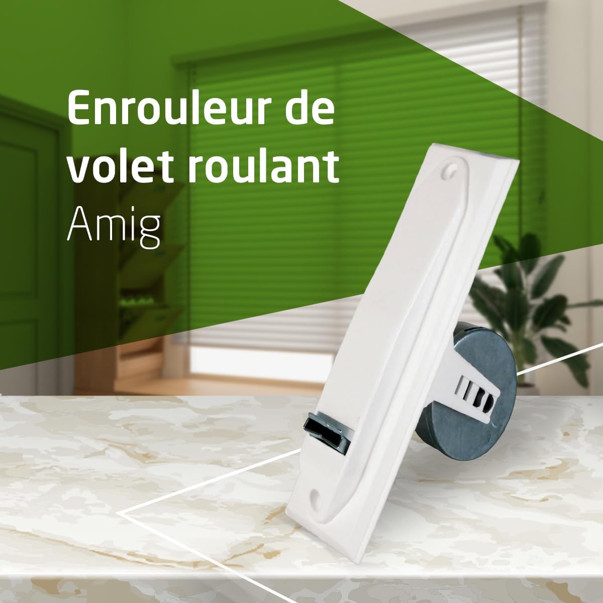  Amig - Recessed Roller Shutter Roller - PVC Front And Metal Body - Dimensions: 6 X 20 X 11.5 Cm - White - Compact And Functional Design
