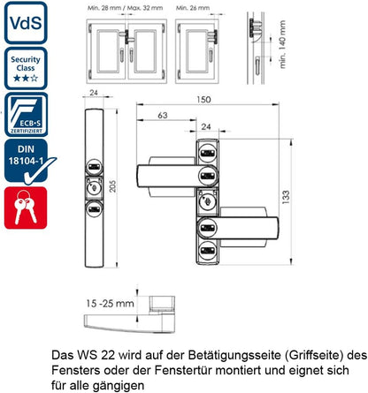  BURG-WÄCHTER WINSAFE WS 22 WINSAFE WS 22 WINDOWS 22 WINDOWS WINDOW WINDOW 22 WINDOW WINDOW WINDOW 22 WINDOW DOOR WINDOW