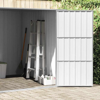  Abri De Jardin Anthracite 195x198x159 Cm En Acier Galvanisé, Abri De Rangement Extérieur Avec Portes à Double Ouverture Et Toit En Pente Pour évacuation De L'eau De Pluie