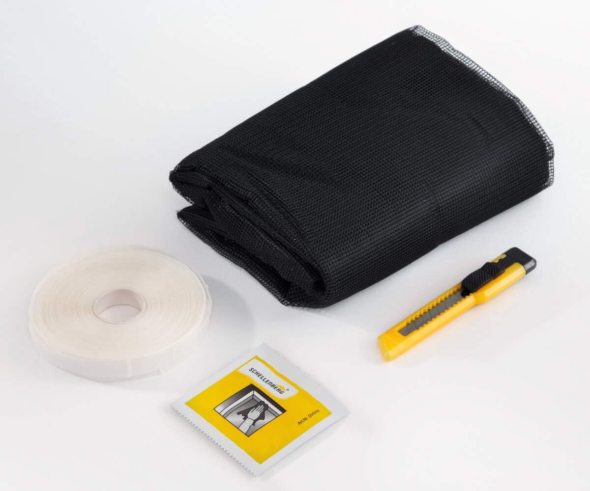  Schellenberg 20409 Mosquito Net For Windows, Can Be Cut To Size With Self-Sealing Tape, 150 X 180 Cm, Anthracite (Pack Of 2)