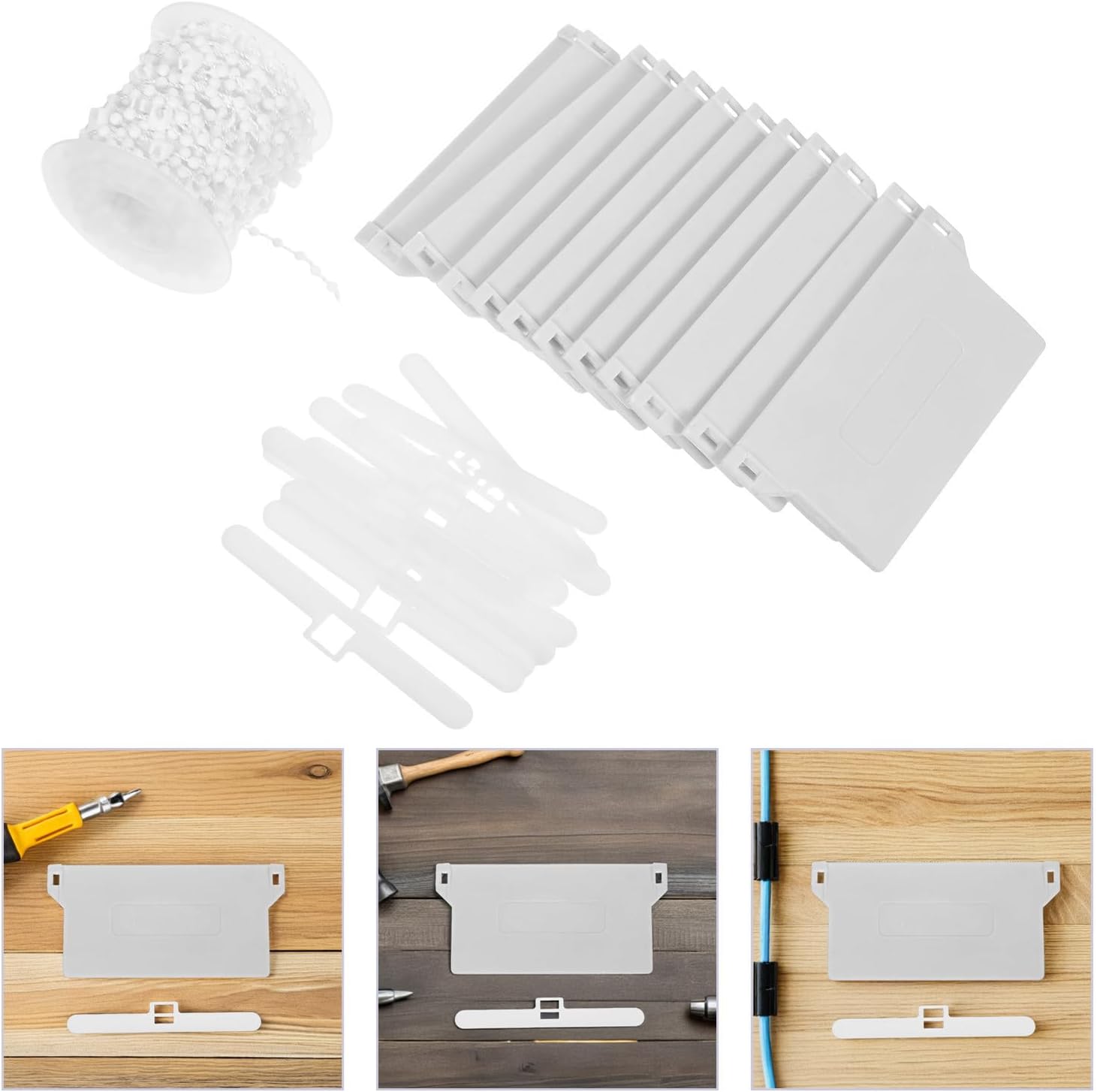  Angoily Kit De Réparation Pour Stores Verticaux Blanc Structure Double Crochet En Plastique Poids De Fond Solide 1 Set Complet Pour Fenêtres Et Chambres