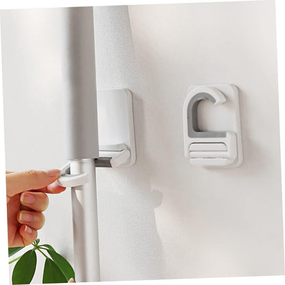  Angoily 9 Pieces Hook For Wall Mop Holder White Wall Clip Silica Gel No Punching