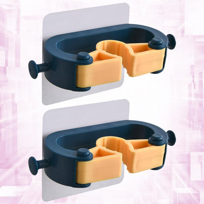  Jojofuny Porte-balai Mural 2pcs En Abs Bleu Sans Perçage, Résistant à L'usure, Organisateur De Balais Cuisine Et Garage