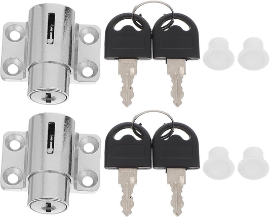  Gatuida Serrure De Fenêtre En Alliage De Zinc Argenté, Design Solide Et Installation Facile, Lot De 2 Sets De Sets Pour Sécurité Des Portes Coulissantes Modernes