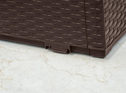  Keter Capri Coffre De Rangement, Capacité 305L, Résine, Marron, Aménagement Jardin Et Terrasse, 54 X 123 X 57 Cm