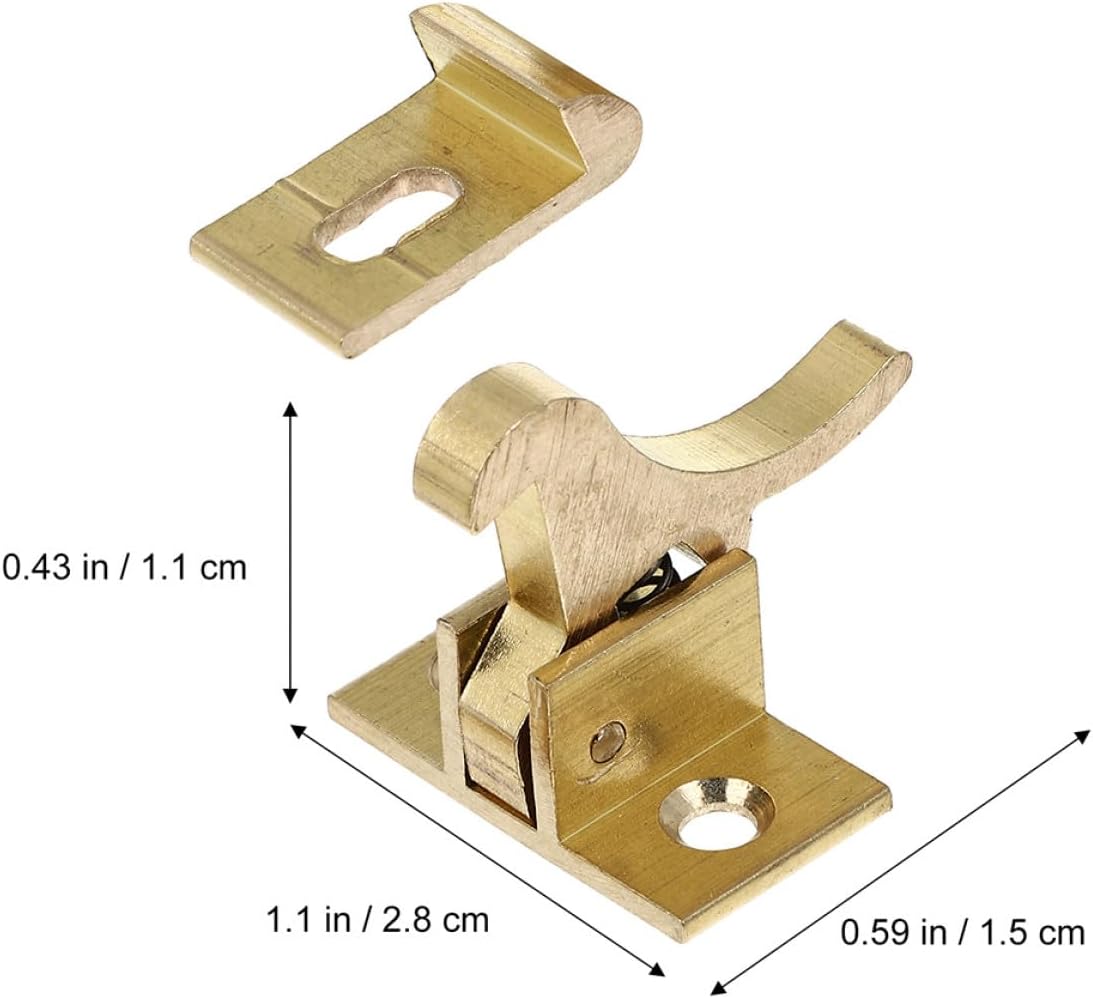  Ciieeo 3 Pcs 90 Degree Copper Angled Latches For Doors, Windows And Cabinets, Metal Hardware Accessories, Simple Installation, Intrusion Protection For Home,