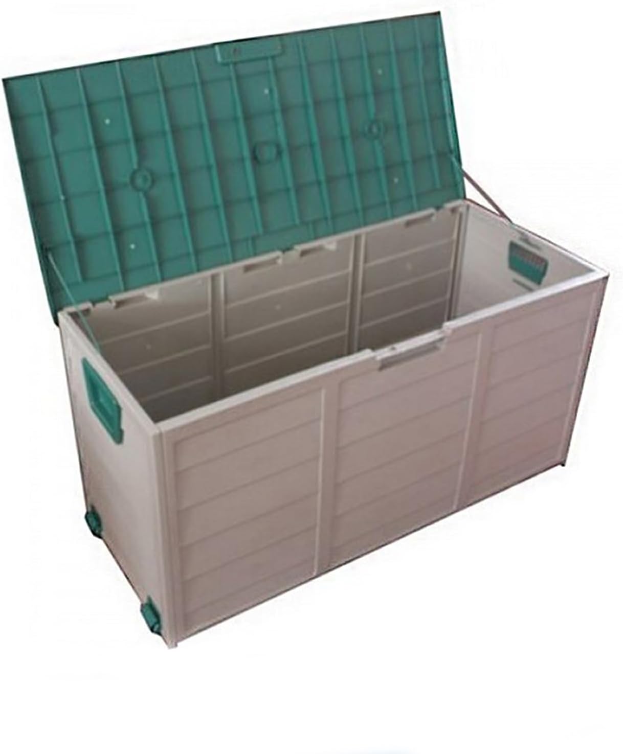 Grande Boîte De Terrasse De 65 Gallons,organisateur De Rangement Extérieur Avec Ouverture De Verrouillage, Boîte De Rangement Extérieure étanche Avec Poulies Inférieures, Pour Meubles De Patio ( Color