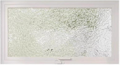  Rectangular Home Window, Ventilated Metal Frame Sliding Window Replacement, 360° Rotatable Tempered Glass Window For Basement, Garage, Bathroom (White, 50 X 30 Cm/19 Inches)