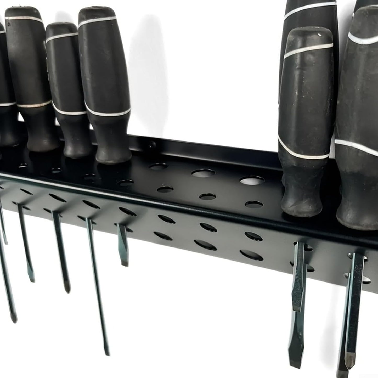  Support De Tournevis, Organisateur D'outils, étagère De Rangement, étagère Murale Pour Atelier, Design Fin Et Peu Encombrant, Construction En Fer, 11 Ou 22 Trous, 38,1 Cm De Long, Finition
