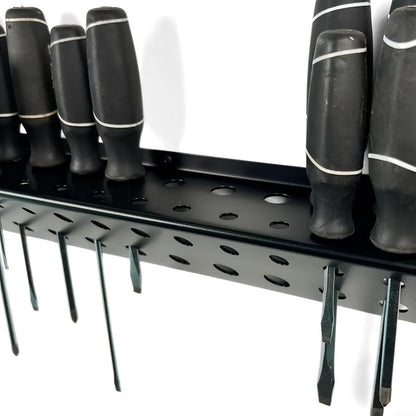  Support De Tournevis, Organisateur D'outils, étagère De Rangement, étagère Murale Pour Atelier, Design Fin Et Peu Encombrant, Construction En Fer, 11 Ou 22 Trous, 38,1 Cm De Long, Finition