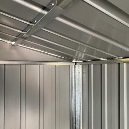  Abri De Jardin 192 X 152 Cm En Acier Galvanisé Gris Clair, Grand Espace De Rangement Extérieur Avec Porte Pratique Et 4 Bouches D'aération