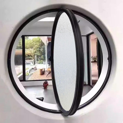  Round Rotating Window Aluminum Alloy Window Wall Mounted Tempered Glass Porthole With Handle Decorative Casement Window For Kitchen And Home, White 3.5cm/21.6"