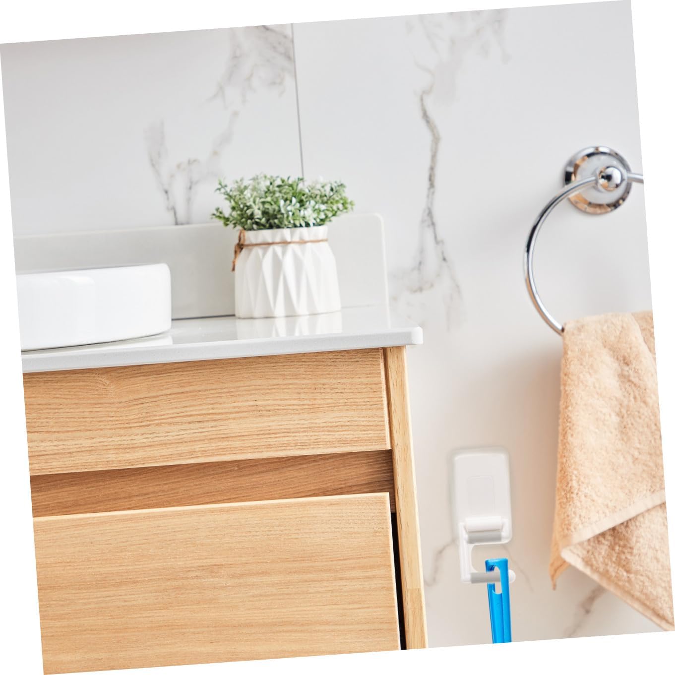  Ciieeo 3 Sets Fringe Mop Holder Hanger Organizer Broom Hooks Wall Cup Hooks Zip Ties Coat Hooks For Wall 2 Pieces * 3