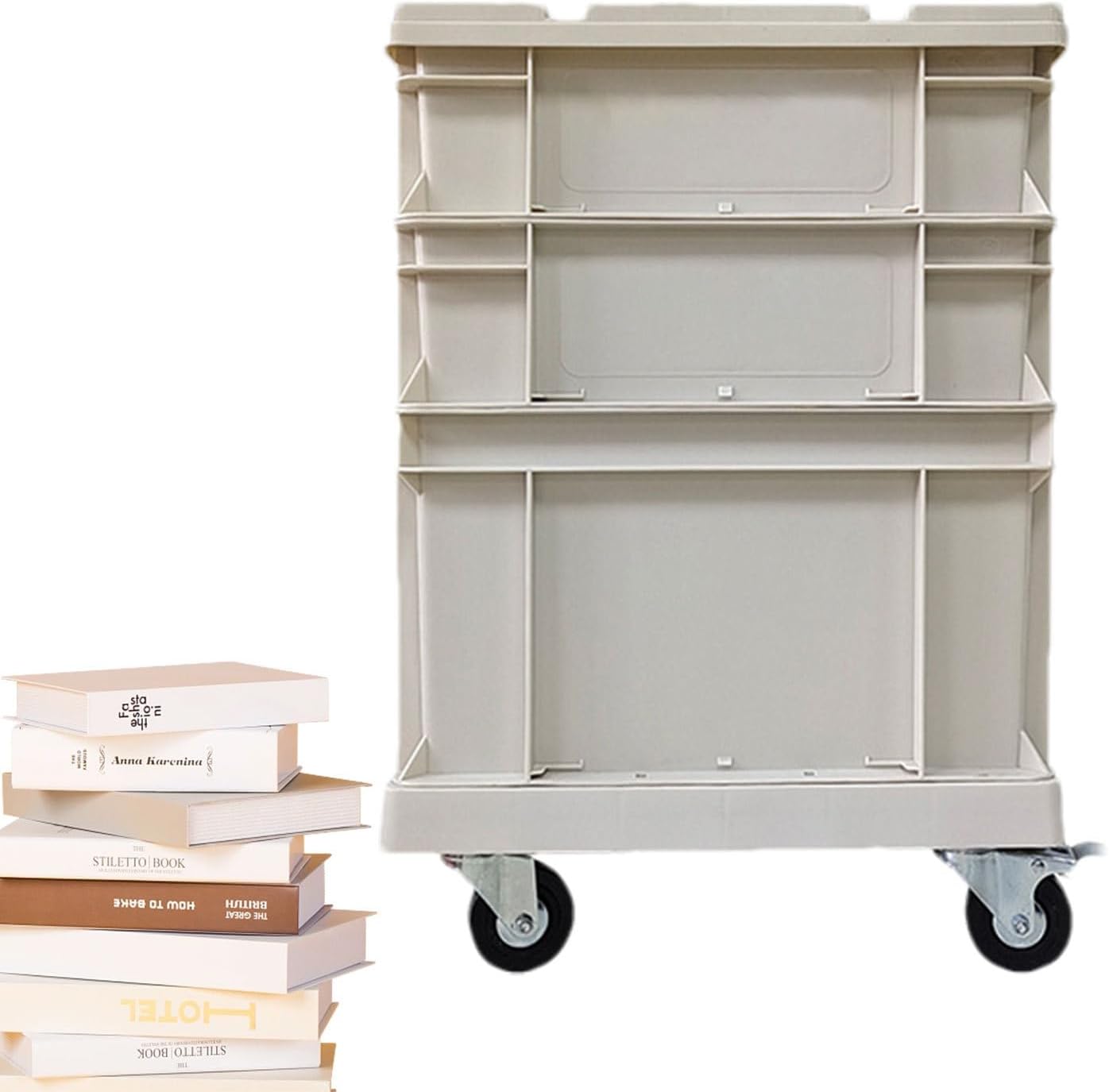  Bac De Rangement À Roues, Grands Conteneurs Empatables à Grande Capacité, Coffre De Rangement D'Extérieur Grand Conteneur à Roues, Pour Maison, Bureau, Extérieur, Camping, Garage, Grenier, Déménagemen