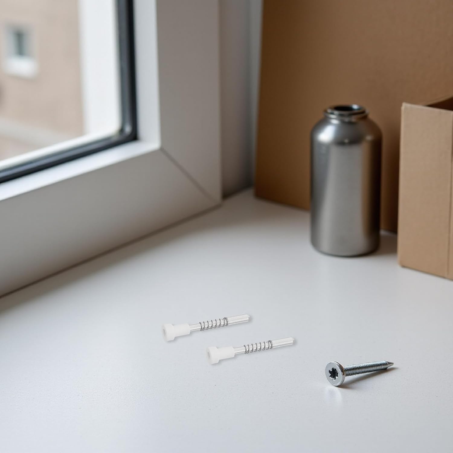  Ciieeo 20 Pièces Loquet à Ressort Métallique Installation Facile Fixation En Plastique Et Métal Pour Moustiquaire De Fenêtre Pour Décoration Intérieure Et Rénovation