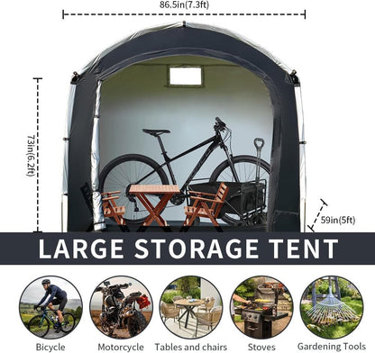  Abri De Rangement Pour Vélo, Abri De Rangement Portable Extérieur Pour Vélo Avec Tissu Oxford 210D PU4000 Imperméable Pour 2/3/4/6/8 Vélos, Abri Pour Moto, Outils De Jardin, Jouets, Pelouse