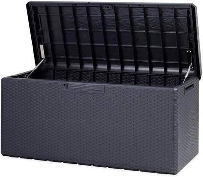  Avilia Coffre De Rangement Avec Assise Et Coussin D'extérieur 340L - Anthracite