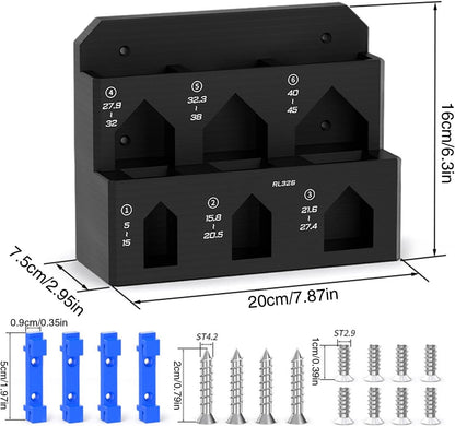  Support De Rangement Robuste, Organiseur Mural Pour Outils, 6 Emplacements Pour Vélo Avec Poignée De Serrage, Accessoire D'établi De Garage En Acier Robuste, Porte-outils Avec Design Peu Encombrant