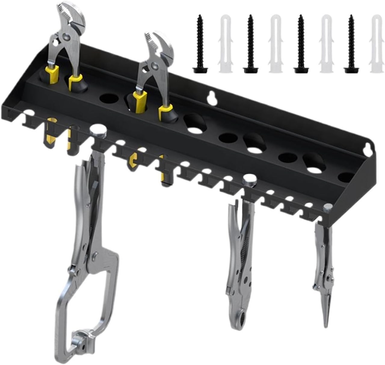  Générique Organiseur Mural Pour Outils,Support Pour Pinces - Rangement D'outils Robuste - Pour Jardin Cour Arrière Garage Patio Sous-Sol Atelier Entrepôt