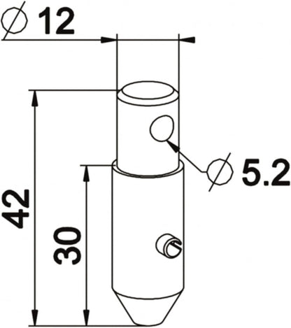  Cyclingcolors Bayonet Diameter 12 Mm Male For Crank Crank Roller Shutter Drive Sleeve Roller Blind Pin Cardan Box Manoeuvre Romper Window