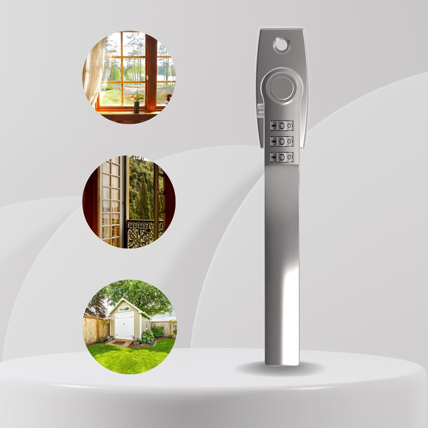 HOME It Universal Window Handle With Code - Keyless Security - For Windows & Doors - Right/Left Installation - Heavy Duty Zinc Alloy - Satin Finish