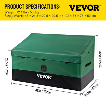  VEVOR Boîte De Rangement D'extérieur En Polyéthylène étanche Avec Cadre Galvanisé, Protection Contre Les Intempéries Et Portable, Pour Camping, Jardin, Piscine Et Cour, Noir Et Vert