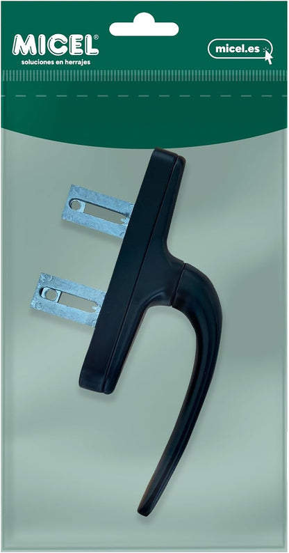  MICEL - 92700 - Cremona For Mallorcan Windows With External Opening, Reversible, Aluminium, Black Finish, 2 Shovels, 63 X 180 X 27 Mm