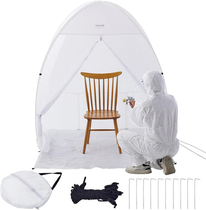  VEVOR Abri De Peinture En Aérosol Portable, Tente De Peinture 152x152x178 Cm, Cabine De Peinture Avec Plancher Intégré, Fenêtre D'Échappement Et Sac De Rangement, Pour Pulvérisation De Peinture Meuble