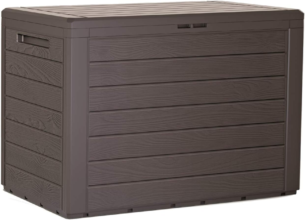  Boîte De Jardin Prosperplast Boardebox De 190 Litres En Plastique De Couleur Ocre Foncé 78 X 43,3 X 55 Cm