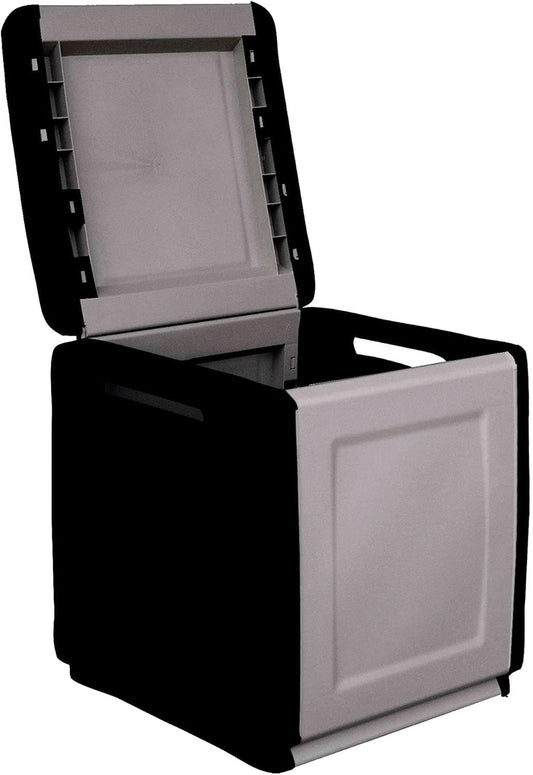  Coffre De Coffre Pour Extérieur, En Polypropylène De 130 L, 57 X 54 X 53 Cm, Gris Foncé Et Noir