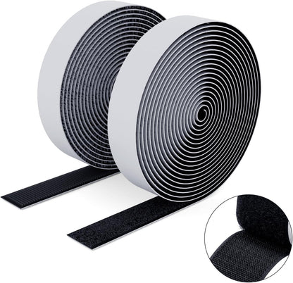  Double Sided Hook And Loop Tape, 20MM X 8M Self Adhesive Tape, Heavy Duty Tape, Interlocking Tape For Photo Frame, Mosquito Net, Carpet, DIY - White