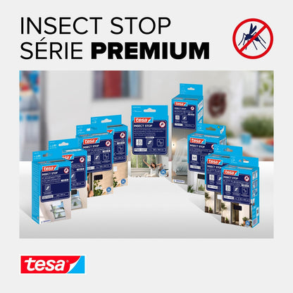 Tesa INSECT STOP 2-in-1 Pollen And Fly Screen Premium - Transparent Pollen Protector Cut To Size For Allergy Sufferers - Including Self-adhesive Strip - Anthracite - 150 Cm X 180 Cm