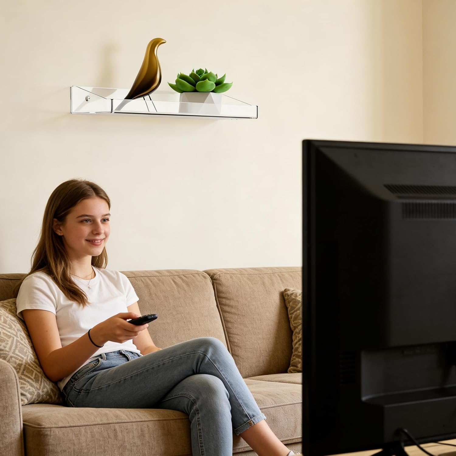  Étagères Flottantes Murales | Organisateur D'affichage Transparent - Étagères Suspendues De Cuisine,pour Livres, Bouteilles De Parfum, Figurines, Poupées, électronique, Articles