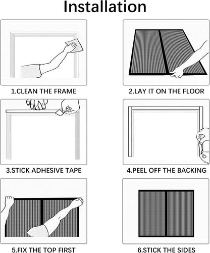  Diy Adjustable Magnetic Mosquito Net 113 X 117 Cm Insect Screen Window With Adhesive Strip Easy To Install No Drilling For Window Types, Black