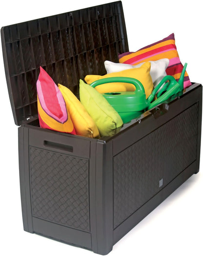 Prosperplast Boîte De Jardin 310 Litres Boxe Matuba Couleur Chocolat 119 X 48 X 60 Cm
