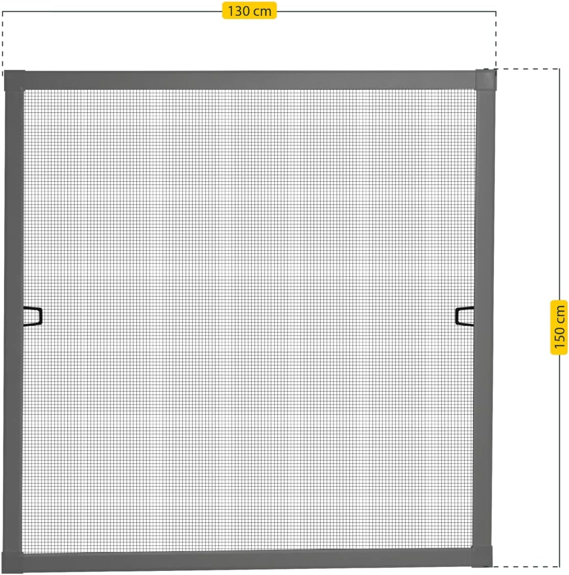  Schellenberg 70033 Insect Screen For Windows With Aluminium Frame – No Drilling – Can Be Cut To Size – 130 X 150 Cm, Anthracite