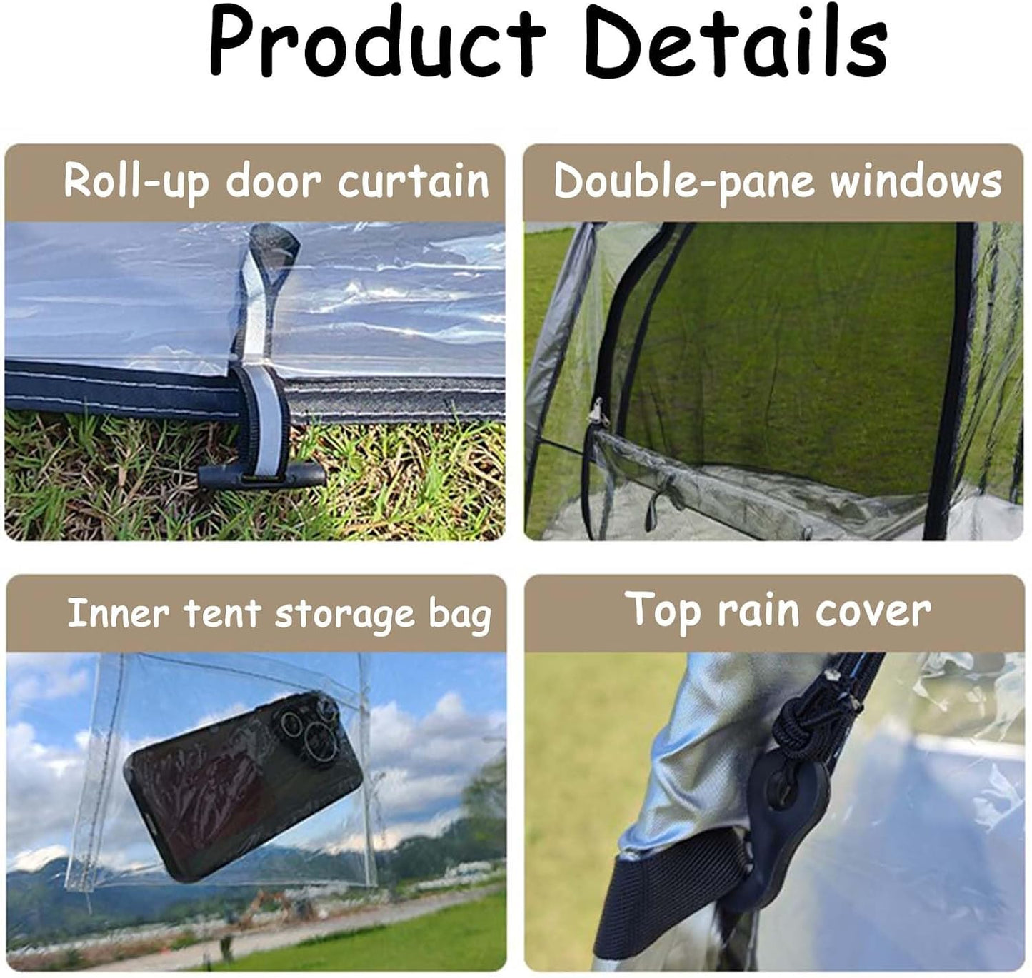 GENERIC Abri De Rangement Pour Vélos, Housse De Garage Portable Et Imperméable Pour Vélos - Abri De Rangement Extérieur Pour Motos, Outils De Jardin, Jouets Et Tondeuses à Gazon - Protection Transpa