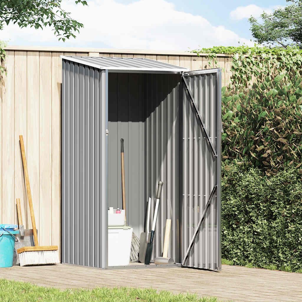  Abri De Jardin Compact 87x98x159 Cm En Acier Galvanisé, Abri De Rangement Extérieur Avec Toit En Pente Pour Outils Et Mobilier De Jardin, Protection Contre La Poussière