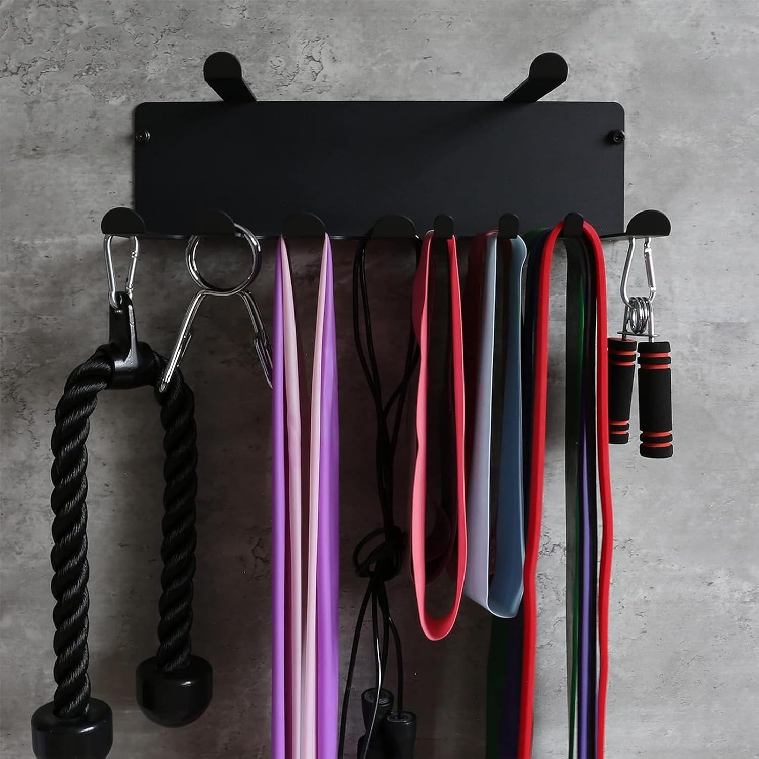 Rangement Mural De Salle De Sport, Organiseur D'équipement, étagère Montée Robuste De 11,4 Cm, Design Peu Encombrant, Système De Suspension Polyvalent Pour Entraînement à La Maison, Yoga, Entraînement