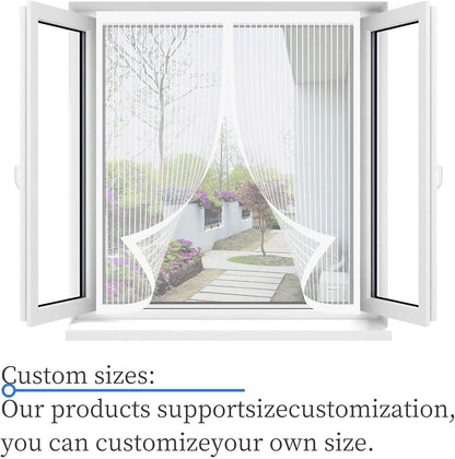  Window Mosquito Net 48 X 58 Cm Automatically Closed Magnetic Mosquito Net Curtain With Strip For Corridors Patio, White