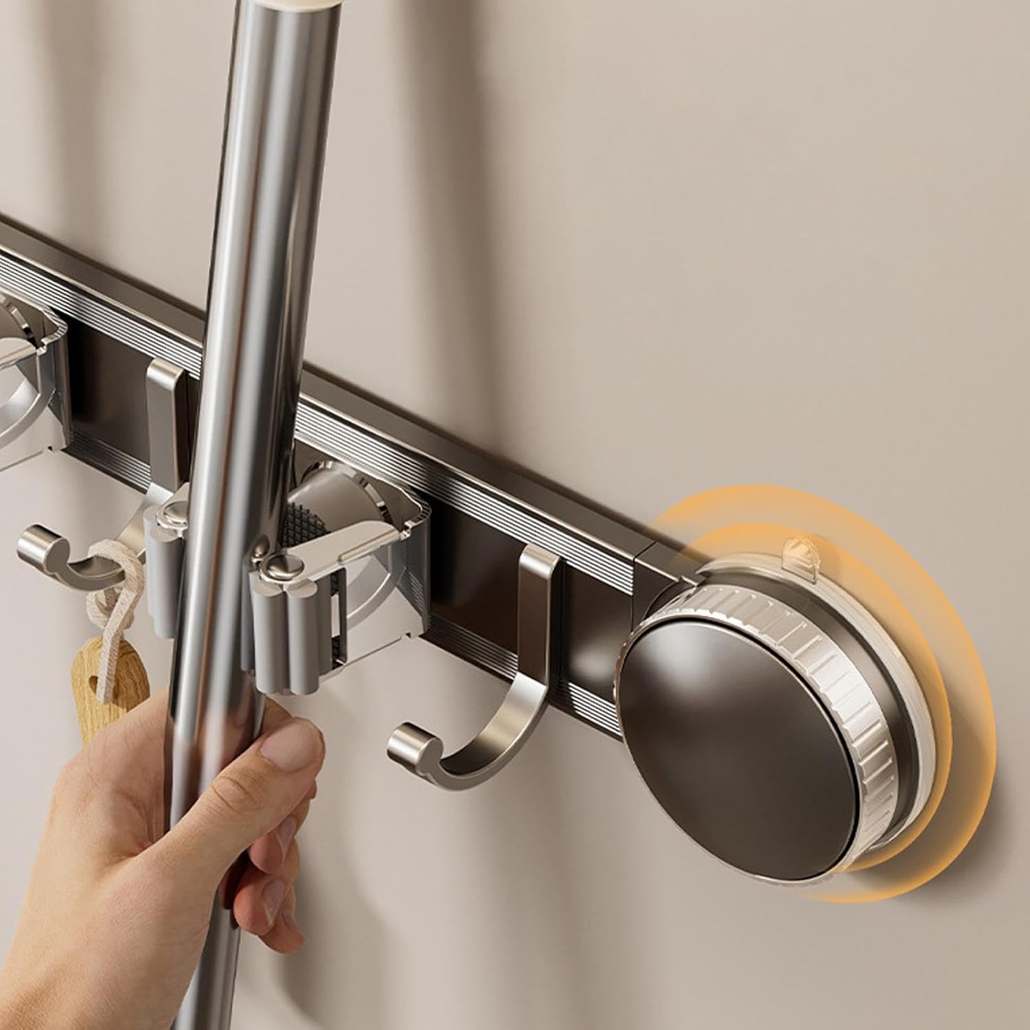  Support Pour Balais Et Serpillères | Support Renforcé Robuste Et Inoxydable - Organisateur D'Outils De Nettoyage Domestique | Pour Maison, Bureau, Appartement, Chambre, Salon Et Salle De Bain