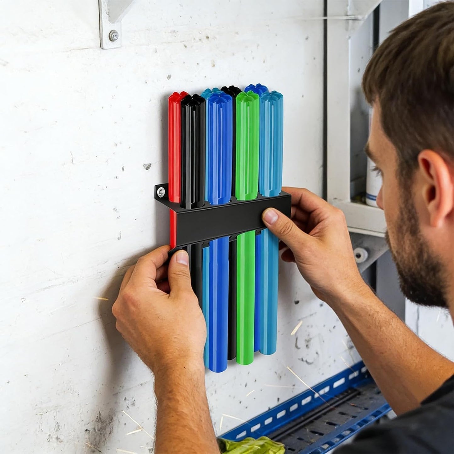  Support De Soudage Mural En Fer à 8 Fentes | Support De Tige De Soudage TIG | Pour Travaux à Domicile, Artisanat, Réparation Faite à La Main, Construction, Assemblage, Collage, Garage Professionnel