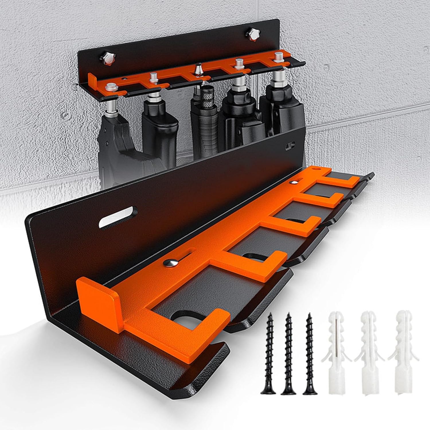  Organisateurs Muraux Sécurisés Pour Outils Pneumatiques Avec 5 Emplacements Coulissants En Métal Pour Un Rangement Sécurisé Et Efficace