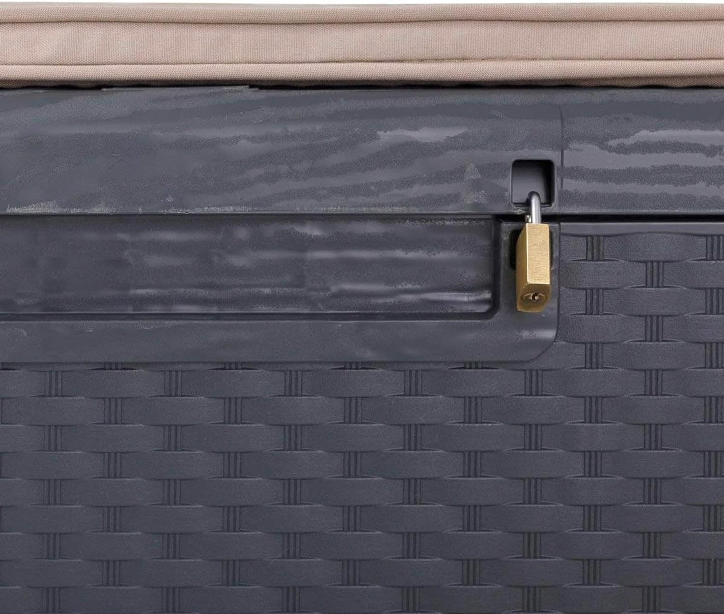  Avilia Coffre De Rangement Avec Assise Et Coussin D'extérieur 340L - Anthracite